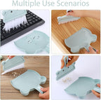 Amabro Small Dustpan Broom Set, Mini Dust Pan with Brush Set Hand Dustpan Table Top Brush Cute Table Crumb Sweeper Broom for Home Desktop Sofa Kitchen Keyboard Sweeping Cars Pet Nest(Blue)