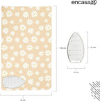 Encasa XO Ironing Mat/Pad (Large 48"x28") with 3mm Padding & Silicone Iron Rest for Steam Pressing on Tabletop or Bed - Heat Resistant, Portable, Quilting & Travel Blanket - Daisy Beige