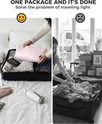 Travel Laundry Bag, Pump Free Vacuum Storage Bag Reusable Compression Dirty Clothes Travel Bag Waterproof Wet Dry Bags Large Capacity Space Saver Bags Camp Clothes Organizer (1 Pcs)(Pink, L)