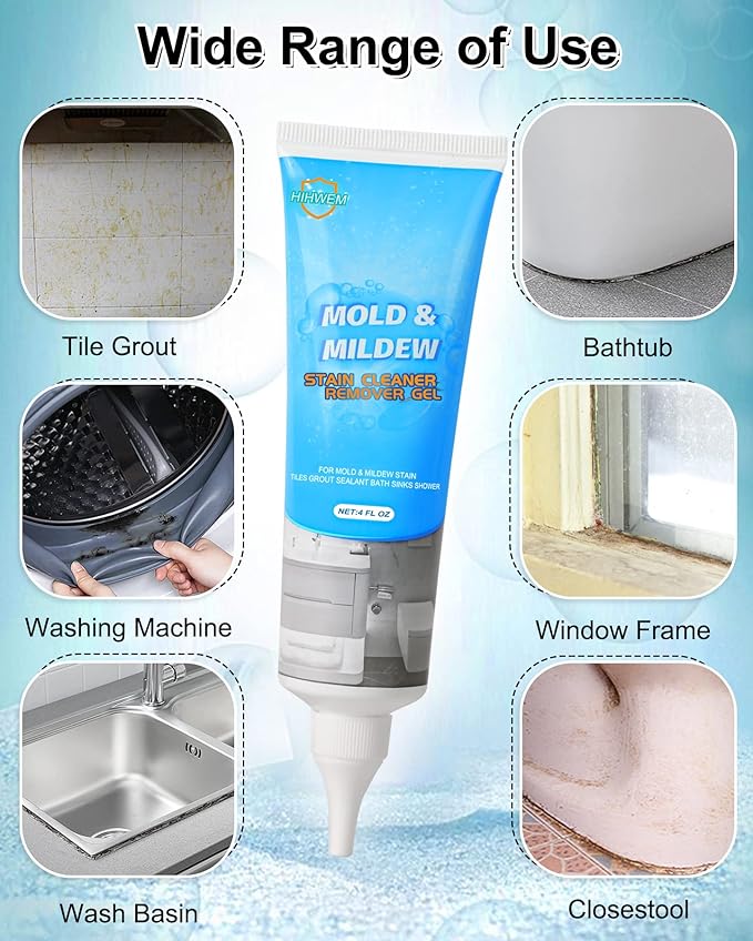 Mold Remover Gel, Household Washing Machine Cleaner for Washing Machine Seal, Bathroom Grout, Caulk, Mold Cleaner Best for Home Sink, Kitchen, Showers