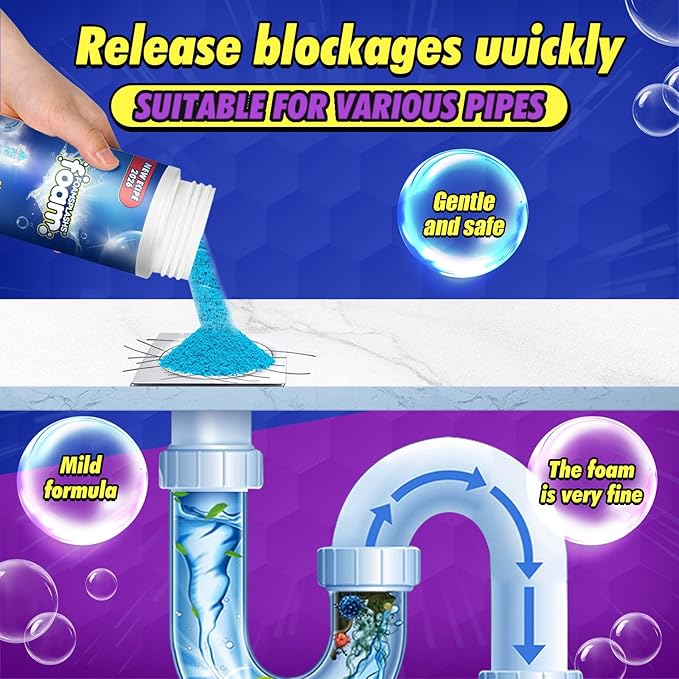 Wild Tornado Sink and Drain Cleaner, Pipeline Dredging Agent, Pipe dredging agent, Powerful Sink & Toilet Clog Remover, Powerful Version Cleaning for Kitchen & Bathroom Cleaning, 1PCS (Lavender)