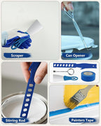 32PCS Paint Roller Kit with Extension Pole - 2 to 4 FT Pole, 4 inch 9 inch Paint Rollers, Paint Brushes for Walls, Painters Tape & Drop Cloth, Microfiber Roller Covers for Professional Painting