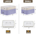 BALEINE 1 Pack Fabric Storage Bins for Shelves, Linen Storage Baskets for Organizing, Decorative Closet Bins for Clothes, Home (Lavender, 12"x8"x8")