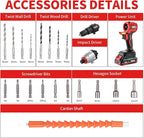 TEENO 20V Cordless Drill and Impact Driver, Brushless Power Tool Combo Kit Included 3/8'' Drill & 1/4'' Impact Driver, 2x 1.5Ah Batteries, Fast Charger, 19 pcs Driver Bit Set & Bag