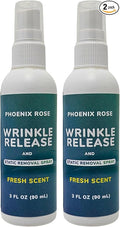 Phoenix Rose Wrinkle Release and Static Removal Spray - Fresh Scent - 3 oz Spray Bottle - TSA Travel Compliant - (Pack of 2) - (Packaging may vary)