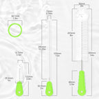 Bottle Brush Cleaner Set of 3, 14 in Long Handle Water Bottle & Straw Cleaner Brushes for Washing Tumblers, Baby Bottles, Cup Lid Cleaning Brush