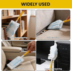 35 Pcs Duster Refills Compatible with Swiffer Duster, Dust Removal Brush Disposable Replacement Head with 2 Handles for Cleaning Blinds, Ceiling Fans