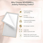 SEVENWELL Silver Polishing Cloth, Jewelry Cleaner Cloth for Sterling Silver Jewelry, Gold, Platinum, Silverware, Diamonds, Gemstones, Coins (20cm Light Grey Silver Cloth)