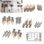 Self Drilling Drywall Anchors with Screws Kit 200PCS - 2 Sizes Sheetrock Anchors & 4 Sizes Screw Sizes New Upgraded Zinc Plated Steel No Drill or Holes in Wall for TV, Wall Hanging, Cabinets