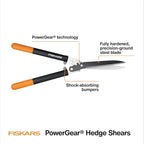 Fiskars PowerGear Hedge Shears - 23" Stainless Steel Blades - Plant Cutting Scissors with Sharp Precision-Ground Steel Blade