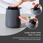 Enra Grey Soap Dispenser,12 oz Ceramic Hand Lotion Dispenser,Modern Liquid Soap Dispenser for Bathroom,Kitchen with Easy-to-Press Pump (Gray, Liquid)