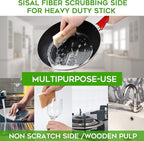 Natural Sponge Kitchen 12Pack,Eco Friendly Non-Scratch Scrub Sponge,Biodegradable Sisal Scrubber with Compostable Kitchen Sponges for Dishes Cleaning…