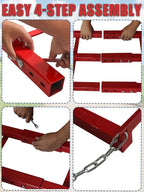 6ft Heavy Duty Drag Harrow for ATV, UTV, Tractor - Adjustable Tow Behind Leveling Rake with Weight Tray for Driveway Grader, Lawn, Field, Pasture, Food Plot Maintenance, Red(72 inch)