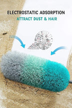 BOOMJOY Microfiber Feather Duster with 100 inches Extension Pole, Dusters for Cleaning High Ceiling, Fan, Blinds, Furniture