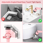 Pink Electric Spin Scrubber High Power 1200rpm, 6000 mAh Electric Scrubber for Cleaning Bathroom, Cordless Shower Scrubber Clean Brush, Floor Scrubber W/8 Brushes Tub Tile House Deep Cleaning