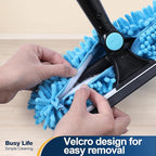 Yocada 2-in-1 Window Squeegee and Scraper with 2 Microfiber Cloths Adjustable Length 180° Rotatable Head for Glass Car Bathroom Floor Tile Window Cleaning 64.96"