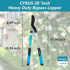 CYRUS Garden Loppers for Tree Trimming, 28” Heavy Duty Tree Branch Cutter with 1¾ inch Chops Thick Carbon Steel Sharp Blade,Garden Tool-Anvil Bypass Lopper with Ergonomical Non-Slip Handle