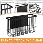 Magnetic Dryer Ball Holder for Laundry Room Dryer Ball Organization, Magnetic Lint Bin for Laundry Room Wool Dryer Ball Organizer, Iron Dryer Ball Container for Laundry Room Storage（Black）