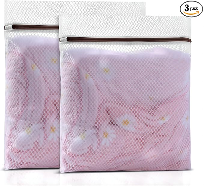 GOGOODA Mesh Laundry Bag for Delicates Set of 2 Lingerie Bags for Washing Machine Great for Laundry, Hosiery, Blouse, Underwear, Pantyhose, Socks(Set of 2)