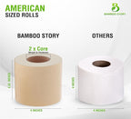 Premium Bamboo Toilet Paper, PFAS Free, Chemical Free Toilet Paper, Unbleached, (24) 3PLY & 300 Sheets, FSC Certified, Organic Brown, Plant-Based, Tree-Free, Plastic Free, BPA Free (24)