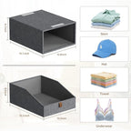 Closet Organizers and Storage 2-Pack Large Storage Bins with Drawers Stackable Fabric Clothes Organizers Storage Box Collapsible Closet Drawers Organizer (Deep Grey, 21L*2)