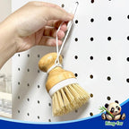 Bamboo Dish Brush,Bamboo Scrub Brush for Bishes Pots Pans Kitchen Sink Cleaning,2 Packs