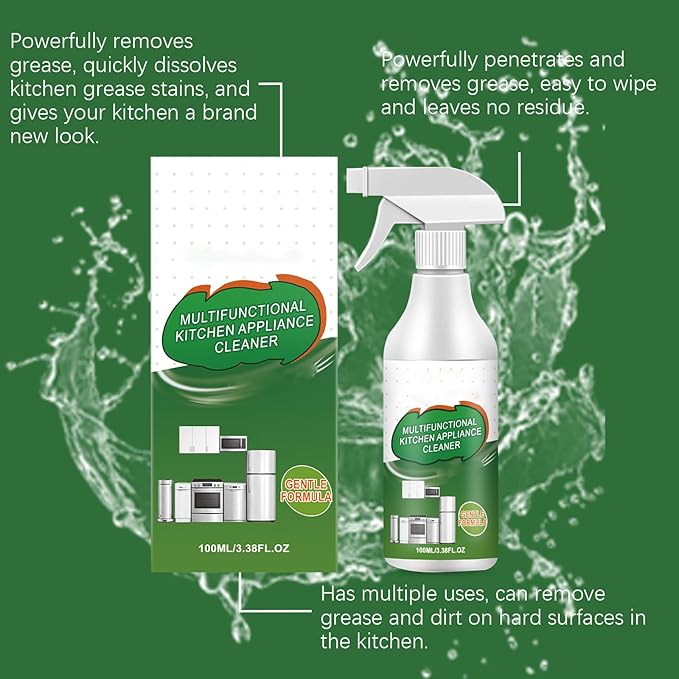 Multi-Purpose Enzyme Foam Cleaner, Kitchen Appliance Cleaner Spray, Heavy Duty Degreaser Stain Remove, Kitchen Heavy Duty Doaming Degreaser, for Household, Oven, Stove, Range Hood (1PCS)