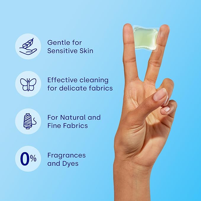 Dropps Sensitive Skin Laundry Detergent Pods, Unscented (160 Count) - Dermatologist Tested Laundry Pods - HE Compatible Laundry Supplies for Clean Clothes, Vegan & Dye-Free