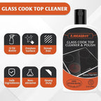 20pcs Glass Stove Top Cleaner Kit - 12 oz Cooktop Cleaner Polish, Non-Abrasive No Scratch, Removes Tough Stains, Includes Scrubbing Pad, Scraper & Microfiber Cloth for Smooth Glass Surfaces