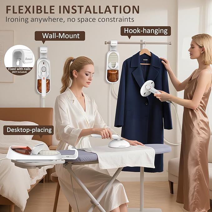 Steamer for Clothes 1500W Clothes Steamer Handheld Garment Steamer Iron Portable Fabric Wrinkles Remover 30s Rapid Heat Up for Travel Household