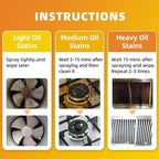 500ml Powerful Kitchen Degreaser Foam Spray – Multipurpose Grease Remover for Pots, Pans, Countertops & Appliances with 2-in-1 No-Rinse Dual Spray Nozzle (Lemon)