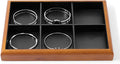 Oirlv Solid Wood 6 Grid Jewelry Organizer Tray Jewelry Drawer Organizer(Black)
