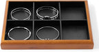 Oirlv Solid Wood 6 Grid Jewelry Organizer Tray Jewelry Drawer Organizer(Black)
