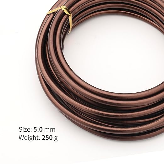 Bronze-5.0mm/4gauge-Anodized Aluminum Bonsai Training Wire 250g Large Roll,Many Size to Choose,KSVZS Bendable Metal Wire for Crafts,Sculpting,Armature and Daily Use,Necessities for Family