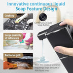 Automatic Liquid Soap Dispenser Touchless Soap Dispenser 380ml/12.8oz Rechargeable, Wall Mounted,4 Levels Adjustable Auto Soap Pump for Bathroom Kitchen Dish Soap