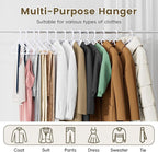 White Plastic Hangers 36 Pack, Heavy Duty Clothes Hangers with Center Hook & Non-Slip Pants Bar for Standard Size Shirts, Pants, Coat, Dresses, Jackets, Scarves and Belts
