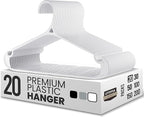 Utopia Home Clothes Hangers - Standard Plastic Hangers Space Saving - Durable Coat Hangers 20 Pack (White)