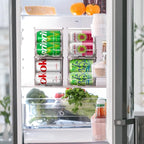 ClearSpace Soda Can Organizer & Soda Can Dispenser for Refrigerator - Fridge Organizer & Stackable Drink Organizer for Fridge, Can Organizer for Refrigerator - Holds 12 Cans Each, BPA Free - 4 Pack