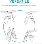 Brookstone – Extra Large – Double Spaced - 2 Tier Collapsible Clothes Drying Rack, Indoor/Outdoor Folding Hanging Garment Stand [NO Assembly - Ready Out of The Box]