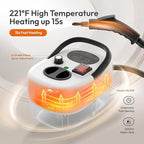 Steam Cleaner for Home, 2500w Steamer for Cleaning, 1200ml Water Tank, High Pressure Steam Cleaner Handheld, Fast Heating Handheld Steamer, Portable Steamer for Windows, Kitchen, Bathroom, Tile-White