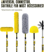 Window Squeegee and Chenille Scrubber, 2-in-1 Combo Cleaning Tools, Multi-Angle Threaded Window Cleaning Tool, Window Washing Equipment for Solar Panel and RV Windshield (Pole Sold Separately)