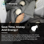 Wool Dryer Balls XL, 100% New Zealand Organic Wool - Reusable Natural Fabric Softener for Laundry, Dryer Sheets Alternative - Prevent Wrinkles and Anti Static (Black, 4-Pack)