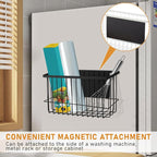 Magnetic Dryer Ball Holder for Laundry Room Dryer Ball Organization, Magnetic Lint Bin for Laundry Room Wool Dryer Ball Organizer, Iron Dryer Ball Container for Laundry Room Storage（Black）