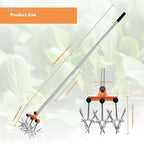 Rotary Cultivator Garden Tiller, Manual Tiller Tool Metal Construction Wheel Edger Manual Lawns Tool Gardening for Tight Spaces Metal Soil Cultivator for Hard Soil
