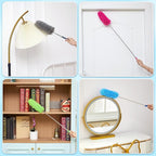Tanlade 12 Pcs Microfiber Feather Duster for Cleaning 13-31 Inch Extendable Cobweb Dusters Ceiling Fan Duster Washable Bendable Tool for Office Car Window Furniture (Stylish Color)