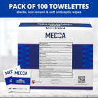 Hand Wipes – (Pack of 100) Benzalkonium Chloride Swabs Individual BZK Single-Use Packets by MEDca