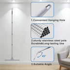 ITTAHO 17.3" Floor Squeegee，Squeegee Broom for Floor with 62" Long Handle, Shower Squeegee for Tile Shower Walls,Garage, Deck, Bathroom, Glass,Window, Concrete Floor