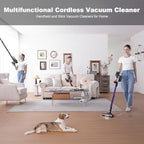 Cordless Vacuum Cleaner, Vacuum Cleaners for Home, 50KPA 500W Stick Handheld Pet Hair Hardwood Floor Vac, High Power Hand Held Rechargeable Battery Portable Household Lightweight Vac, C11 Purple