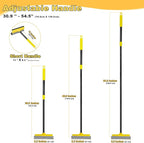 NEWE Window Squeegee with Extension Pole, 54.5 inches Car Windshield Washer Kit with Sponge, Extendable Shower Glass Cleaner Tool for Home Cleaning Mirror Auto Truck (Short Handle Included)