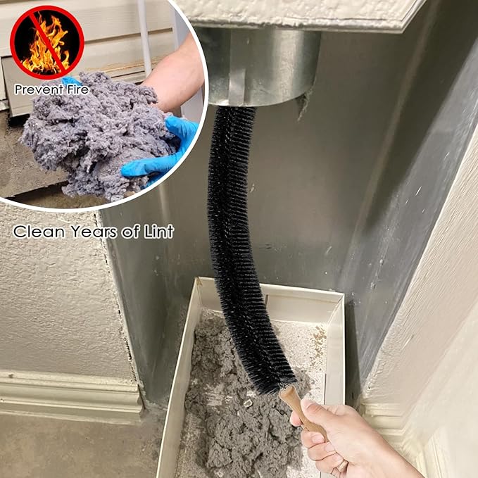 Dryer Vent Cleaner Kit, 2 Pack Dryer Lint Brush, 30 Inch Long Flexible Lint Remover, Refrigerator Coil Cleaning Brush, Home Essentials (Long-Style)